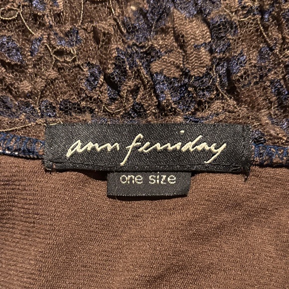 Ann Ferriday Elegant Lace Camisole in Dark Brown - Picture 4 of 5